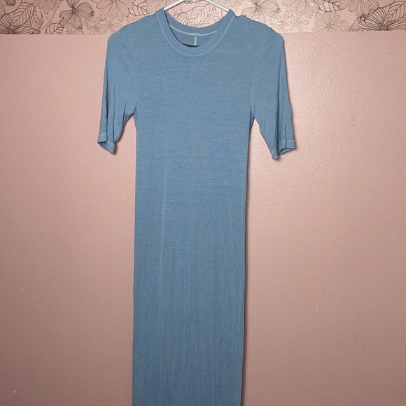 Enza Costa Dresses & Skirts - Enza Costa Rib Silk Maxi Dress Sky Blue